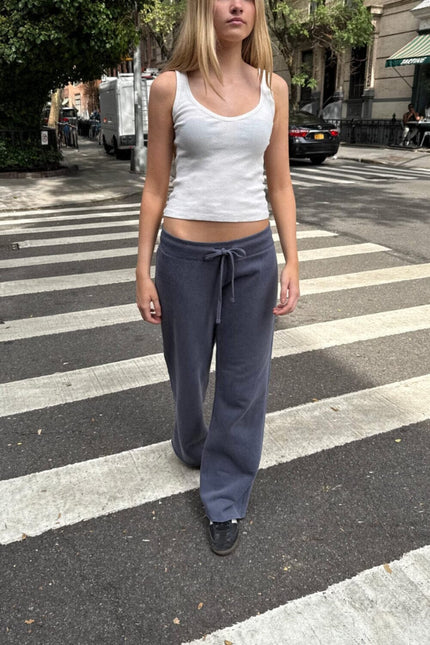 Hilary Soft Yoga Pants - Faded Navy Blue