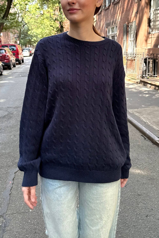 Brianna Cotton Cable Knit Sweater