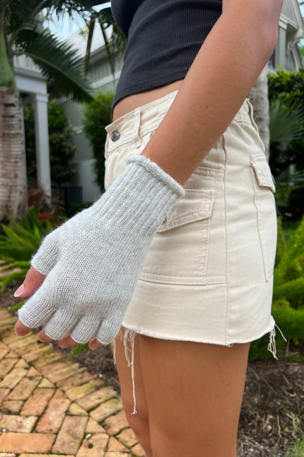 Fingerless Wool Gloves - Navy Blue