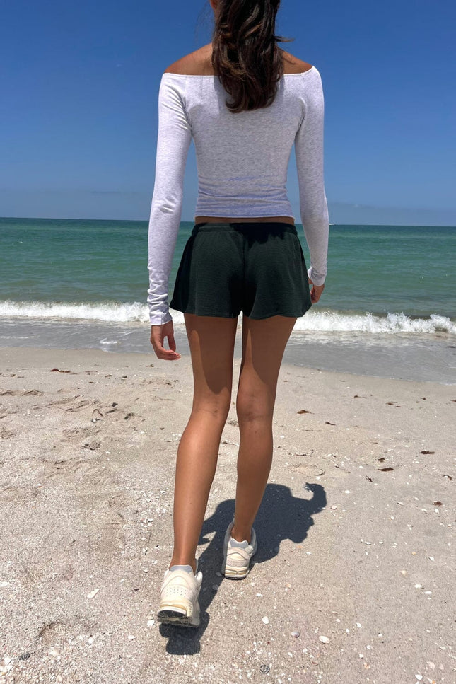 Summer Thermal Shorts - Heather White