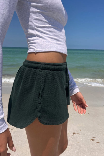 Summer Thermal Shorts - Heather White