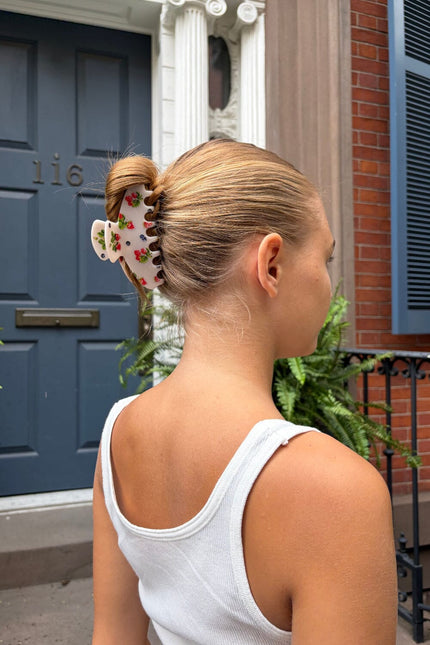 Hair Claw Clip - Ivory with Berries