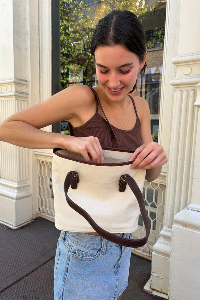 Buckle Canvas Shoulder Bag