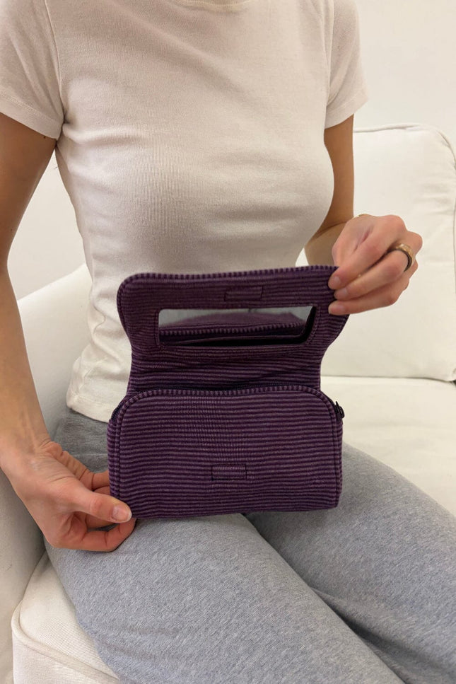 Stripe Makeup Bag - Purple Stripes