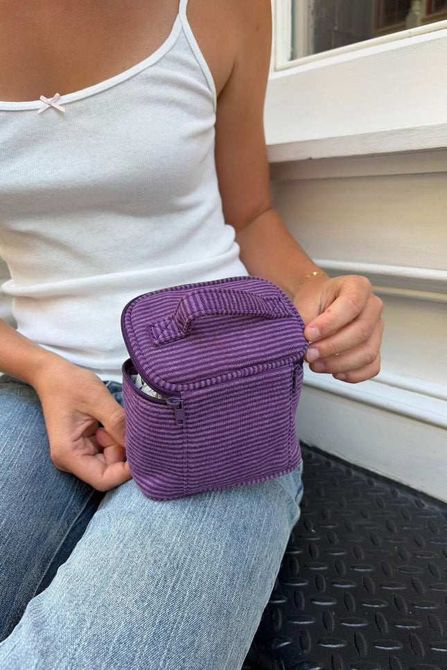 Stripes Makeup Bag - Purple Stripes
