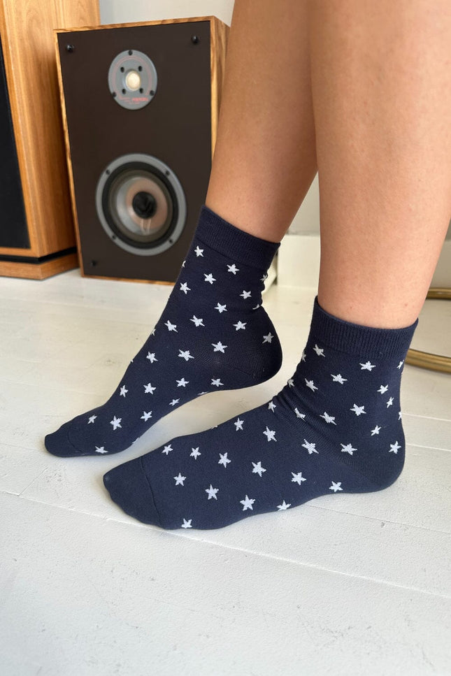 Stars Socks - Navy with White Stars