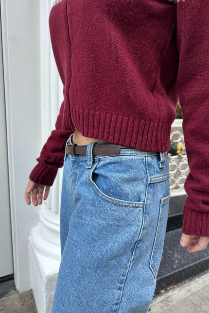 Faux Leather Buckle Belt - Gold