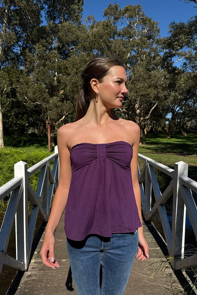 Leona Tube Top - Deep Purple