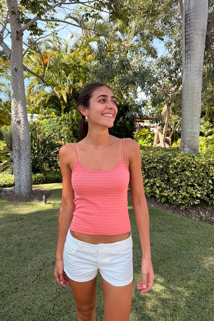 Skylar Striped Tank - Peach and Pink Peach Stripes