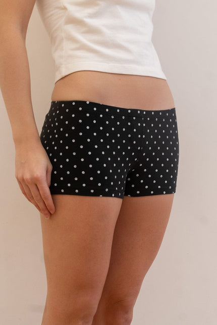 Polka Dot Boxer Underwear - Black With White Polka Dots